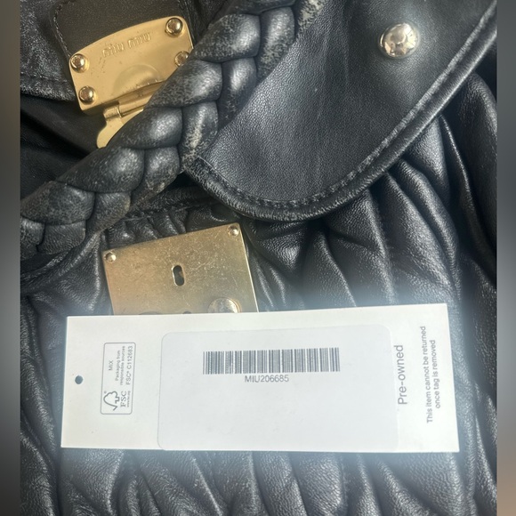 Miu Miu Black Shoulder Bag with Gold Accents - Picture 3 of 15